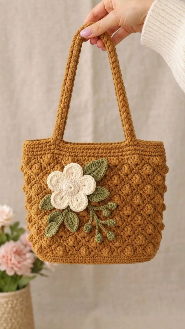 Handcrafted crochet gift bags